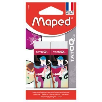 GOMME ECOLIER TATOO 02 PCS SOUS BLISTER PIRATES "MAPED" REF: 116000