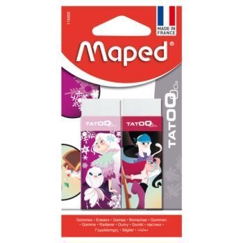 GOMME ECOLIER TATOO 02 PCS SOUS BLISTER PRINCESS & PIRATES "MAPED" REF: 116000