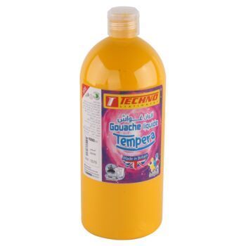 GOUACHE TEMPERA FLACON 1000 ML JAUNE "TECHNO" REF: 5579
