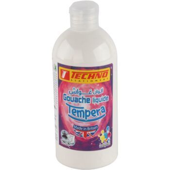 GOUACHE TEMPERA FLACON 500 ML BLANC "TECHNO" REF: 5563