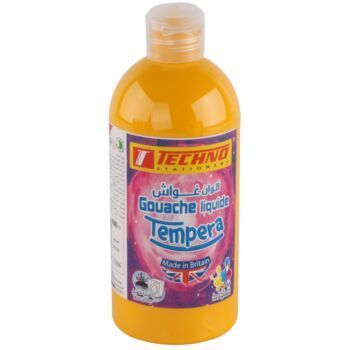 GOUACHE TEMPERA FLACON 500 ML JAUNE "TECHNO" REF: 5564