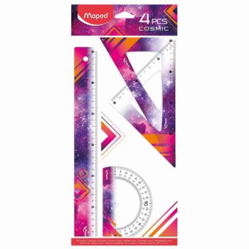KIT DE TRAÇAGE COSMIC TEENS 4 PCS 30CM VIOLET "MAPED" REF: 981731