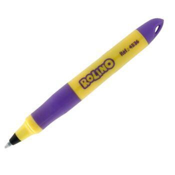 MINI STYLO ROLLER PEN ROLINO CORPS JAUNE ET VIOLET "TECHNO" REF: 4536