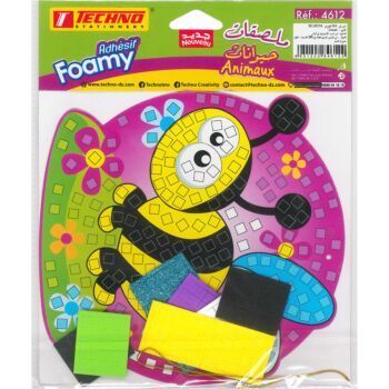 MOUSSE ADHESIVE ANIMAUX DESIGNE ABEILLE "TECHNO" REF: 4612