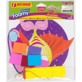 MOUSSE ADHESIVE ANIMAUX DESIGNE POISSON "TECHNO" REF: 4612