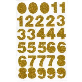 MOUSSE ADHESIVE NUMEROS DORE "TECHNO" REF: 4610
