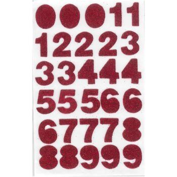MOUSSE ADHESIVE NUMEROS ROUGE "TECHNO" REF: 4610