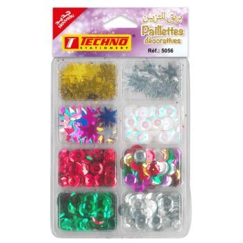 PAILLETTES DECORATIVES JEUX 08 MOTIFS "TECHNO" REF: 5056