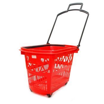 PANIER A ROULETTES  28L ROUGE FLETA REF: 23111