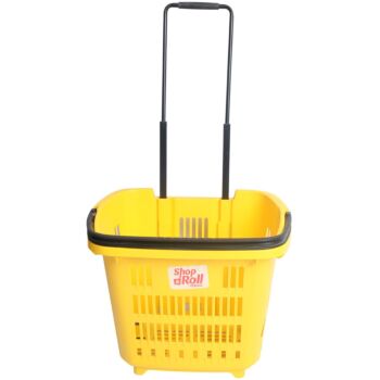 PANIER A ROULETTES 34L JAUNE ARAVEN REF: 92244