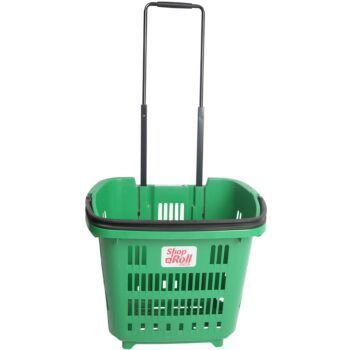 PANIER A ROULETTES 34L VERT ARAVEN REF: 34244