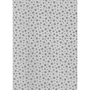 PAPIER ADHESIF PAILLETE ETOILES EN ROULEAU 70cmx2M ARGENTE "TECHNO" REF: 5286
