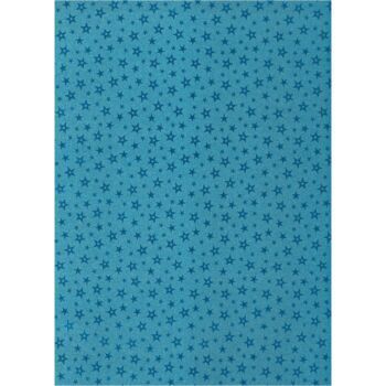 PAPIER ADHESIF PAILLETE ETOILES EN ROULEAU 70cmx2M BLEU TURQUOISE "TECHNO" REF: 5286