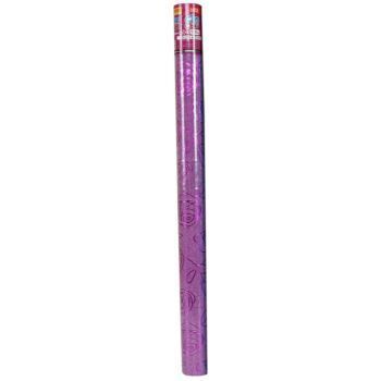 PAPIER ADHESIF PAILLETE FLEURS EN ROULEAU 45 x 200 cm VIOLET "TECHNO" REF: 4979