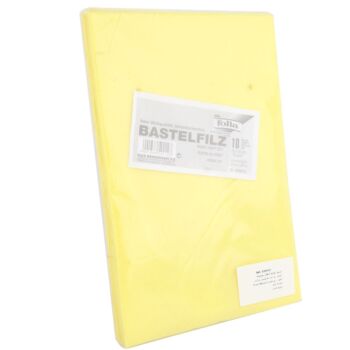 PAPIER FEUTRINE PQT 10 PCS JAUNE 20x30 cm 150g/m "FOLIA" REF: 520412