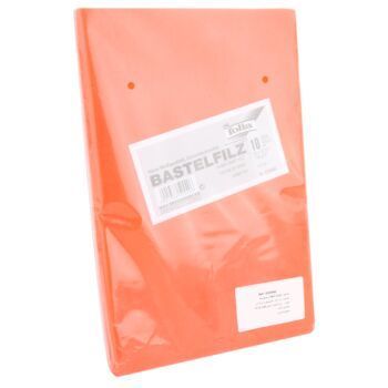 PAPIER FEUTRINE PQT 10 PCS ORANGE 20x30 cm 150g/m "FOLIA" REF: 520440