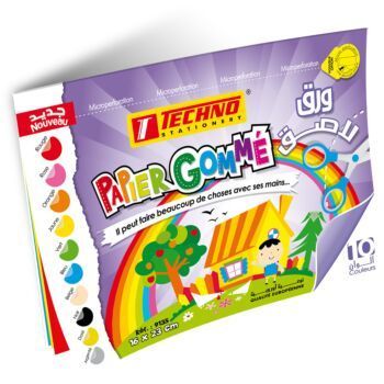 PAPIER GOMME BRILLANT AUTOCOLLANT DE 10 FEUILLES A5 VIOLET "TECHNO" REF: 9135