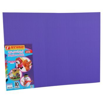 PAPIER ONDULE 50x65CM 160G PAQUET 10 FEUILLES VIOLET "TECHNO" REF: 5529