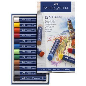PASTEL A L&#039;HUILE BOITE DE 12 "FABER CASTELL" REF: 127012
