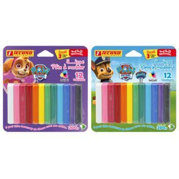PATE A MODELER 12 COULEURS SOUS BLISTER PAW PATROL FILLE "TECHNO" REF: 4394