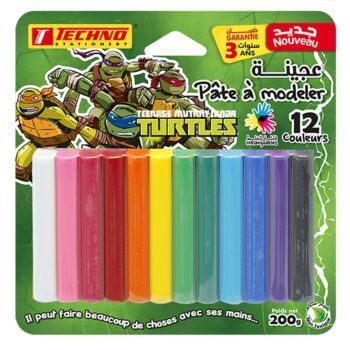 PATE A MODELER 12 COULEURS SOUS BLISTER TURTULES NINJA "TECHNO" REF: 4394