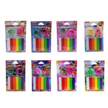 PATE A MODELER 6 COULEURS AVEC 2 MOULES LICENCE SOUS BLISTER "TECHNO" REF: 7215