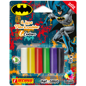 PATE A MODELER DE 06 COULEURS LICENCE BATMAN "TECHNO" REF: 5860
