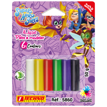 PATE A MODELER DE 06 COULEURS LICENCE SUPER HERO GIRLS "TECHNO" REF: 5860