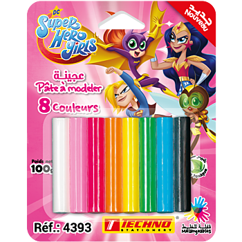 PATE A MODELER 08 COULEURS LICENCE SUPER HERO GIRLS "TECHNO" REF: 4393