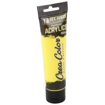 PEINTURE ACRYLIQUE 100 ML JAUNE CLAIR CREA COLOR "TECHNO" REF: 5672