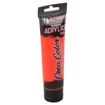 PEINTURE ACRYLIQUE 100 ML ROUGE VERMILLON CREA COLOR "TECHNO" REF: 5684
