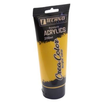 PEINTURE ACRYLIQUE 200 ML JAUNE CREA COLOR &quot;TECHNO&quot; REF: 7351
