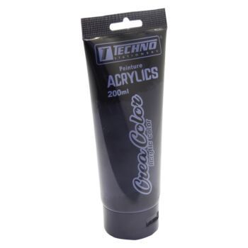 PEINTURE ACRYLIQUE 200 ML NOIRE CREA COLOR &quot;TECHNO&quot; REF: 7353