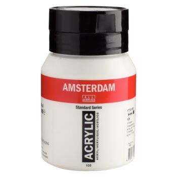 PEINTURE ACRYLIQUE 500mlBLANC TITANE "AMSTERDAM" REF: 17721052