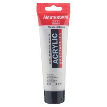 PEINTURE ACRYLIQUE 120ml BLANC PERLE "AMSTERDAM" REF: 17098172