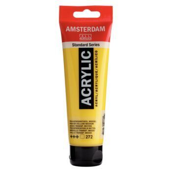 PEINTURE ACRYLIQUE 120ml JAUNE TRANSPARENT MOYEN "AMSTERDAM" REF: 17092722