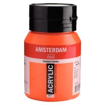 PEINTURE ACRYLIQUE 500ml VERMILLON "AMSTERDAM" REF: 17723112