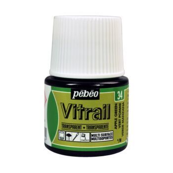 PEINTURE VITRAIL 45ml VERT POMME "PEBEO" REF: 50034