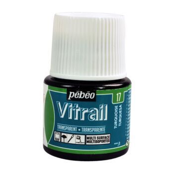 PEINTURE VITRAIL DE 45ml BLEU TURQUOISE "PEBEO" REF: 50017