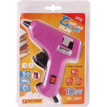 PISTOLET DE COLLE 10 W AVEC SWITCH ON/OFF "TECHNO" REF: 5437