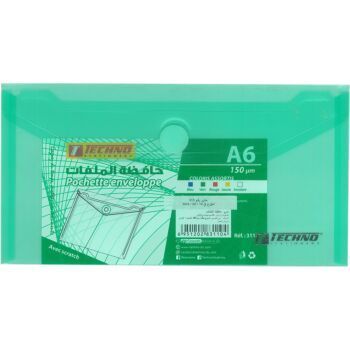 POCHETTE ENVELOPPE A5 150 MICRONE VERT "TECHNO" REF: 3110