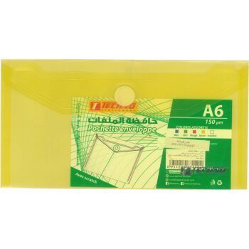 POCHETTE ENVELOPPE A6 150 MICRONE JAUNE "TECHNO" REF: 3110