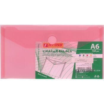 POCHETTE ENVELOPPE A6 150 MICRONE ROUGE "TECHNO" REF: 3110
