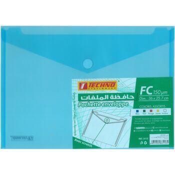 POCHETTE ENVELOPPE FC 150 MICRONE BLEU "TECHNO" REF: 3113