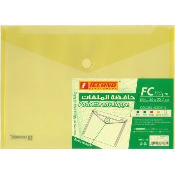 POCHETTE ENVELOPPE FC 150 MICRONE JAUNE "TECHNO" REF: 3113