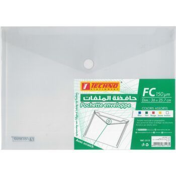 POCHETTE ENVELOPPE FC 150 MICRONE TRANSPARENT "TECHNO" REF: 3113