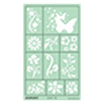 POCHOIR MOTIF FLEURS & PAPILLONS "ISOMARS" REF: IS-102