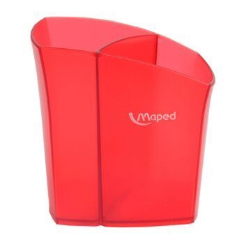 POT A CRAYONS 2 COMPARTIMENTS DE RANGEMENT ROUGE "MAPED" REF: 875451