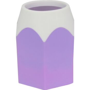 pot-a-crayons-hexagonal-violet-pastal-techno-ref-9928