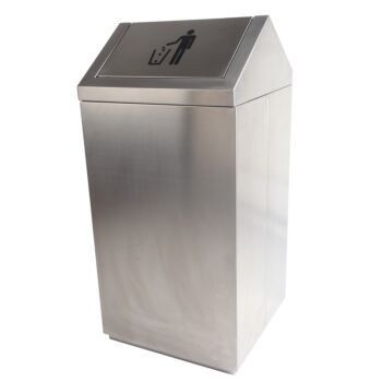 POUBELLE CARREE COUVERCLE BASCULANT 43 L EN INOX TECHNO REF: 8013